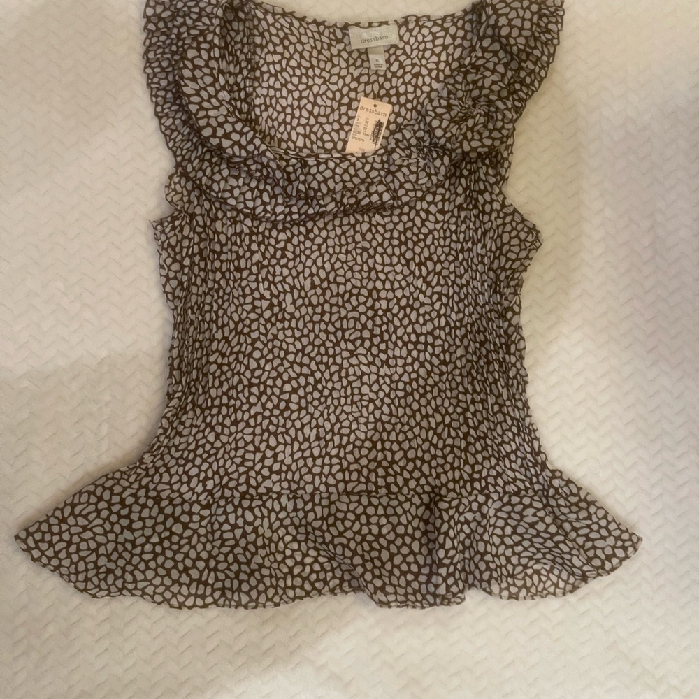 Dressbarn Black and White Patterned Blouse